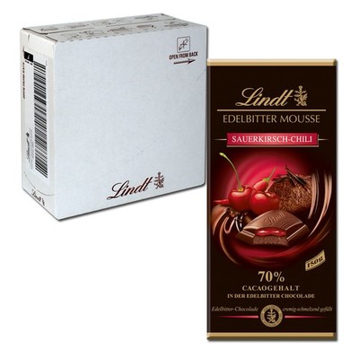 (34,90 /1kg) Lindt Edelbitter Mousse Kirsch-Chili 150g 13 Tafeln