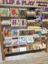 Flip Play Wooden Alphabet Blocks - Educational - Montessori
