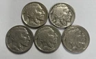 1926 1935 1935-D 1936 1937 Buffalo Nickel Lot of 5