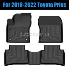 For 2016-2022 Toyota Prius Tpe All-weather Front Rear Floor Mats Liners 3pcs For 2016-2022 Toyota Prius Tpe All-weather Front Rear Floor Mats Liners 3pcs