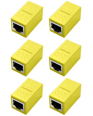 6 Stück RJ45Koppler 10 Gbit/s Netzwerkstecker Cat7 / Cat6 / Cat5e / Cat5, Eth...