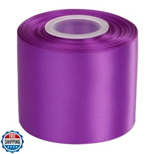 Ribbonitlux 3" Wide Double Face Satin Ribbon 25 Yards (465-Purple, Set for Bo