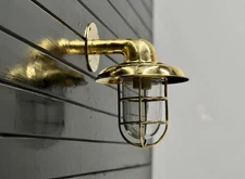 Antique Brass Nautical Wall Sconce Light – Bulkhead Maritime Outdoor Wall Lamp