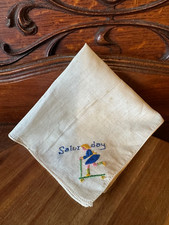 collars & cuffs Embroidered vintage hankie.