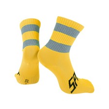 Anti-Friction Cycling Socks M Yellow Medium Grey Reflective