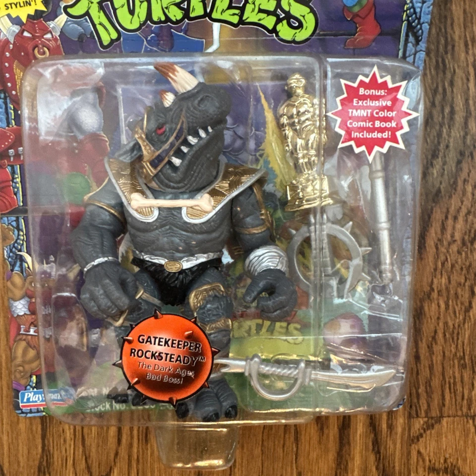 NUEVO SELLADO Playmates TMNT Warriors of the Forgotten Sewer Gatekeeper Rock Steady Foto 2 de 4