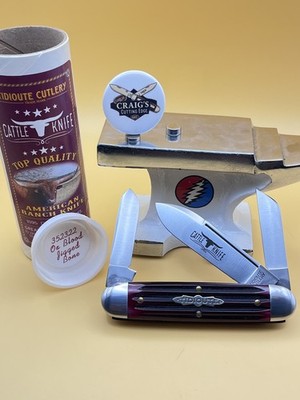  Great Eastern Cutlery GEC Tidioute 35 Cattle Knife Ox Blood Jigged Bone 352322