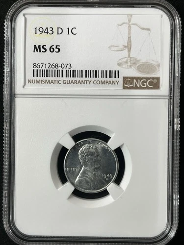 1943-D 1C  Lincoln Wheat One Cent NGC MS65    8671268-073