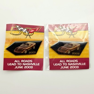 2003 Corvette 50th Anniversary All Roads Lead to Nashville Hat Lapel Pin 2X