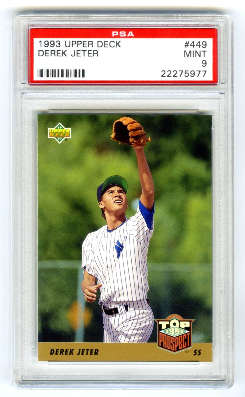 DEREK JETER~1993 UPPER DECK PSA-9 MINT GRADED MLB ROOKIE RC CARD #449 (NEW CASE)