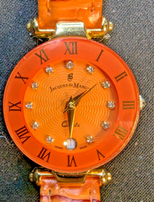 Jacques Du Manoir Ladies 2409G Black Date Sunray Dial Swiss Made Watch