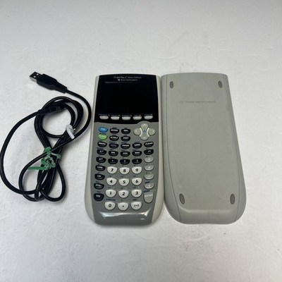 TI-84 Plus C Silver Edition Graphing Calculator (Black) + Case and Charging Cord