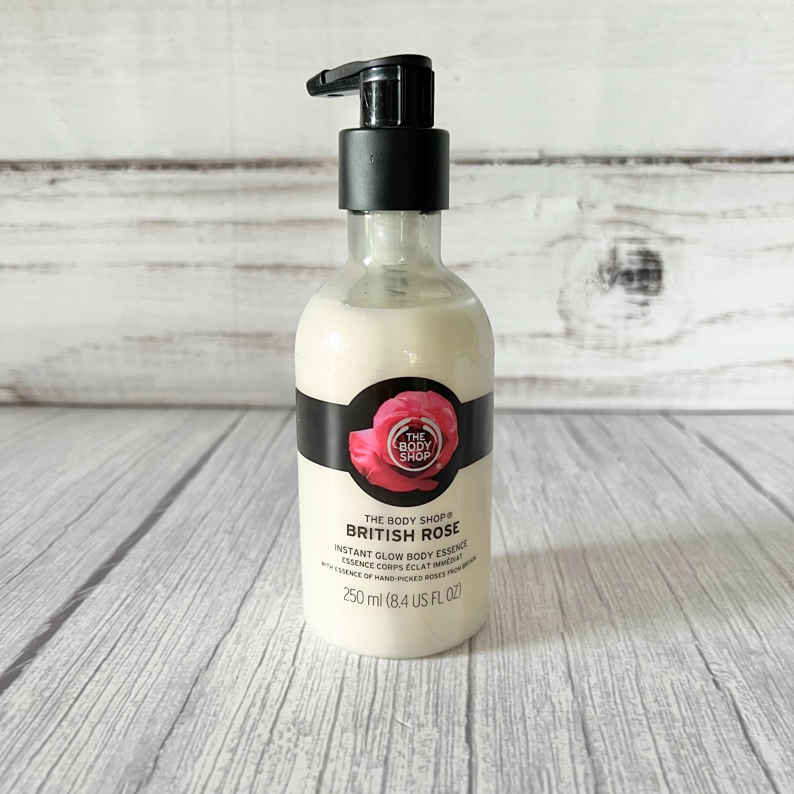 The Body Shop BRITISH ROSE Instant Glow Body Essence - 250ml NEW