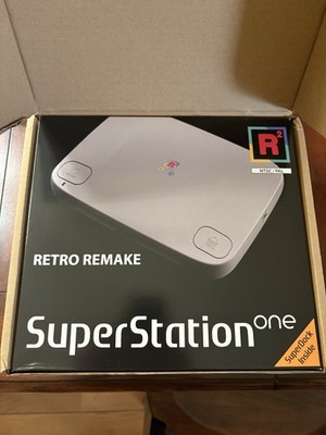 Retro Remake SuperStation One + SuperDock - Transparent Blue FPGA Console NEW
