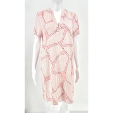 Mary Square Pink Pattern Everyday Shift Dress Size S