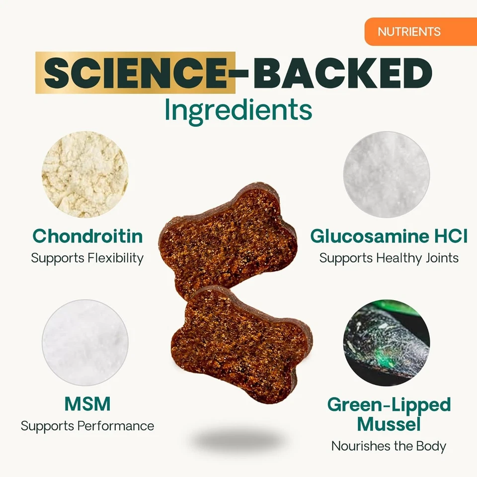 VetriScience Ultimate Strength Cadera Saludable y 60 Masticables - Raza Pequeña, Pato Foto 3 de 4