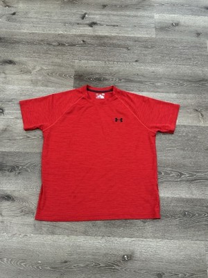 Under Armour Shirt Adult Large Red HeatGear Loose Fit Active Short Sleeve Mens