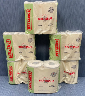 24 Rolls x Reliance Products Bio Tissue Toilet Paper White Eco Quick Dissolving