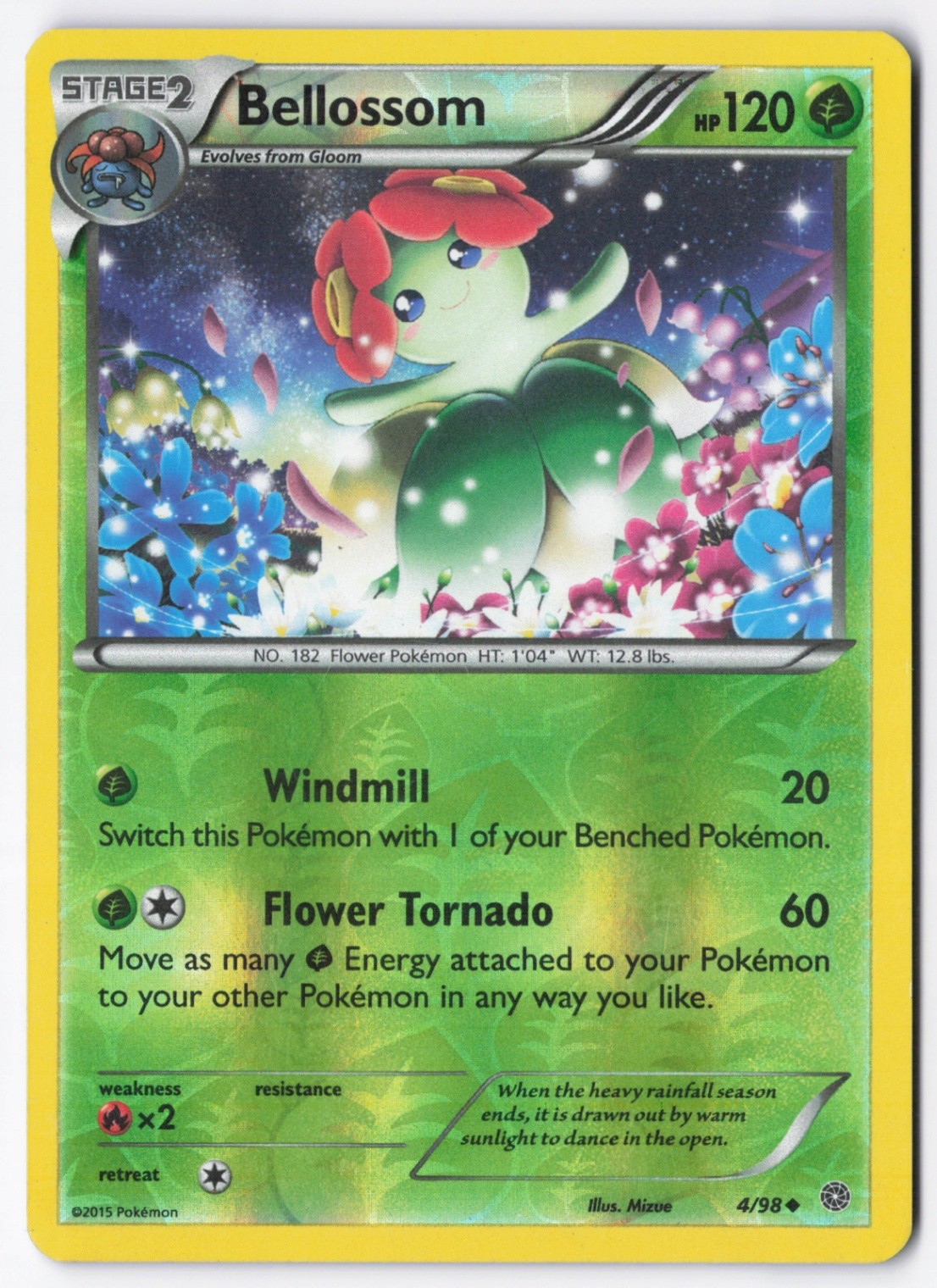 Bellossom Reverse Holofoil Uncommon XY - Ancient Origins 4/98 NM