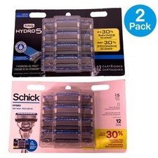 Schick Hydro 5 Razor Cartridges 12 Ct 2 Pack Refills New