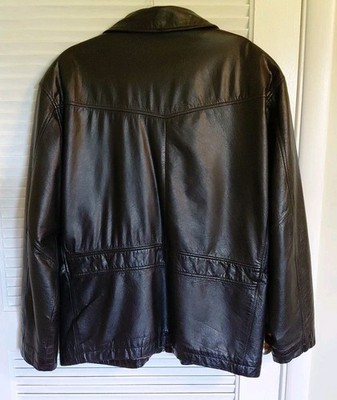 ジャケット・アウター 90's WILSON M.JULIAN leather jacket Vintage Wilsons M Julian Distressed Brown Full Zip Leather Jacket