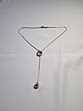 Silber 925 Halskette Esprit Y-Kette mit massivem Kugel Anhänger   ca. 41 cm