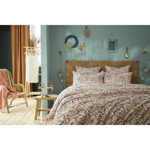 Gaze de coton premium pour cette housse de couette 140x200 cm CAPUCINE au fini gaufré luxe