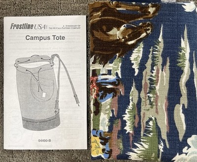Frostline Sew Kit Campus Tote Bag Canvas Cowboy Fabric New Rare USA