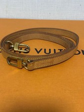 Louis Vuitton Brown Gold Shoulder Strap 100cm Unisex Auth