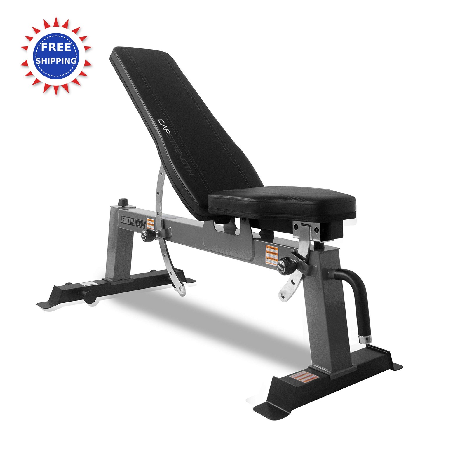 Deluxe Utility Weight Bench Gray CAP Barbell CS804DX-GY FM-C