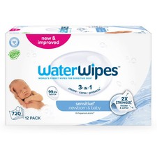 WaterWipes Sensitive Newborn  Baby Wipes, 3-In-1 Cleans, Cares, Protects,