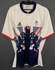 MEN'S OLYMPIC ADIDAS GREAT BRITAIN TEAM 2016 RIO ATHLETICS SHIRT JERSEY SIZE M
