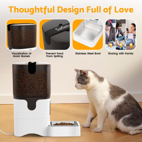 GBPet 6L Automatic Pet Feeder Cat Dog Food Dispenser Bowl 5G WiFi APP Time Feed - Picture 7 of 12