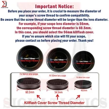 Sunshade Protective 44MM/50MM/56MM killflash Cover Rifle Optical  Scope Lens Cap