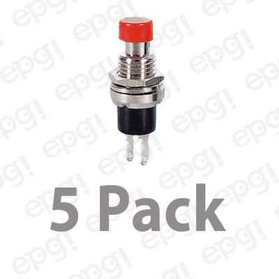 SPST (N/O) MOMENTARY ON RED PUSH BUTTON SWITCH 3AMPS @ 125VAC #66-2412-5PK