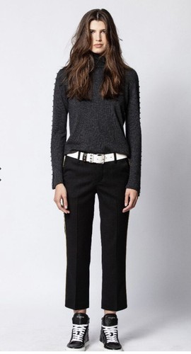 New $328 Zadig & Voltaire Posh Military Pants Adult 42 Black Wool Women 12-14 K1 - Picture 3 of 18