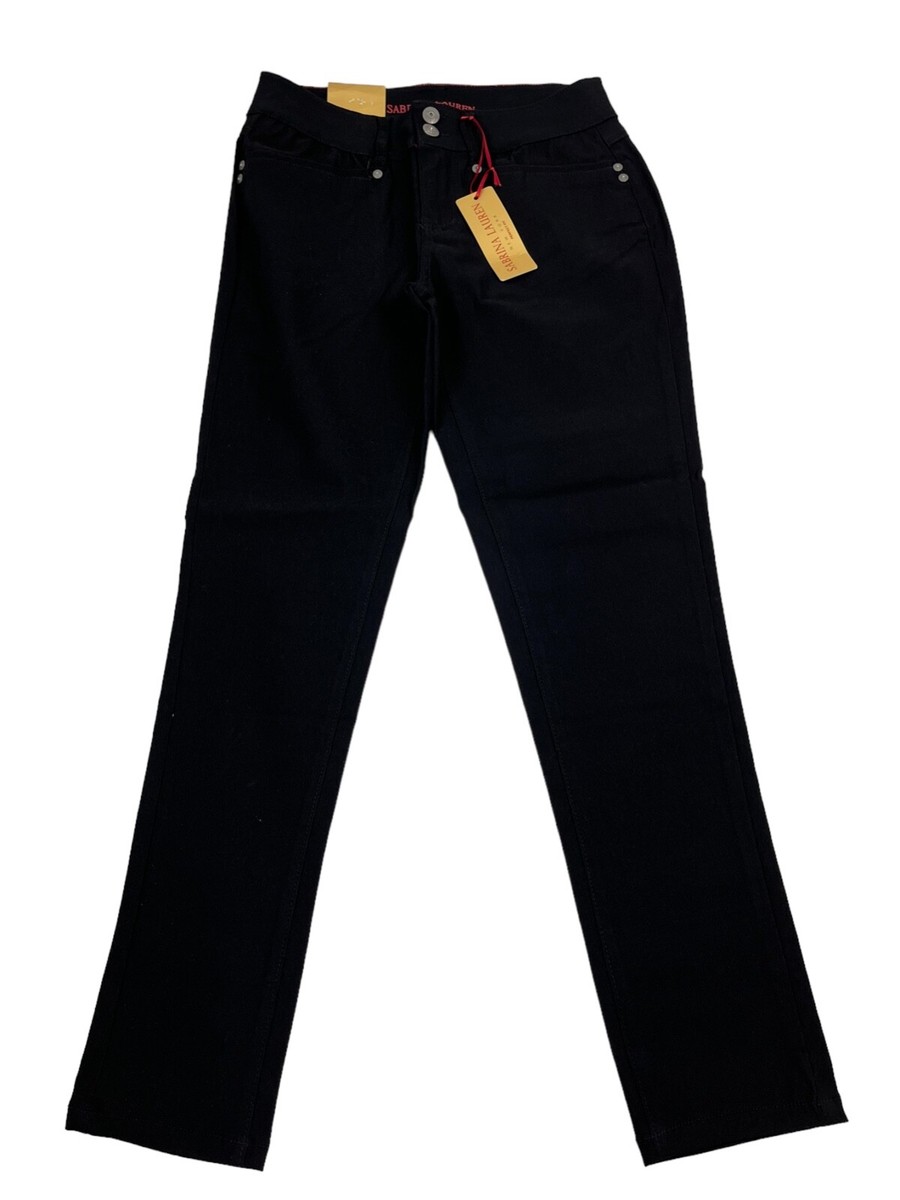 Sabrina Lauren Perfect Fit Womens Black Ultra Soft Stretch Pants 8