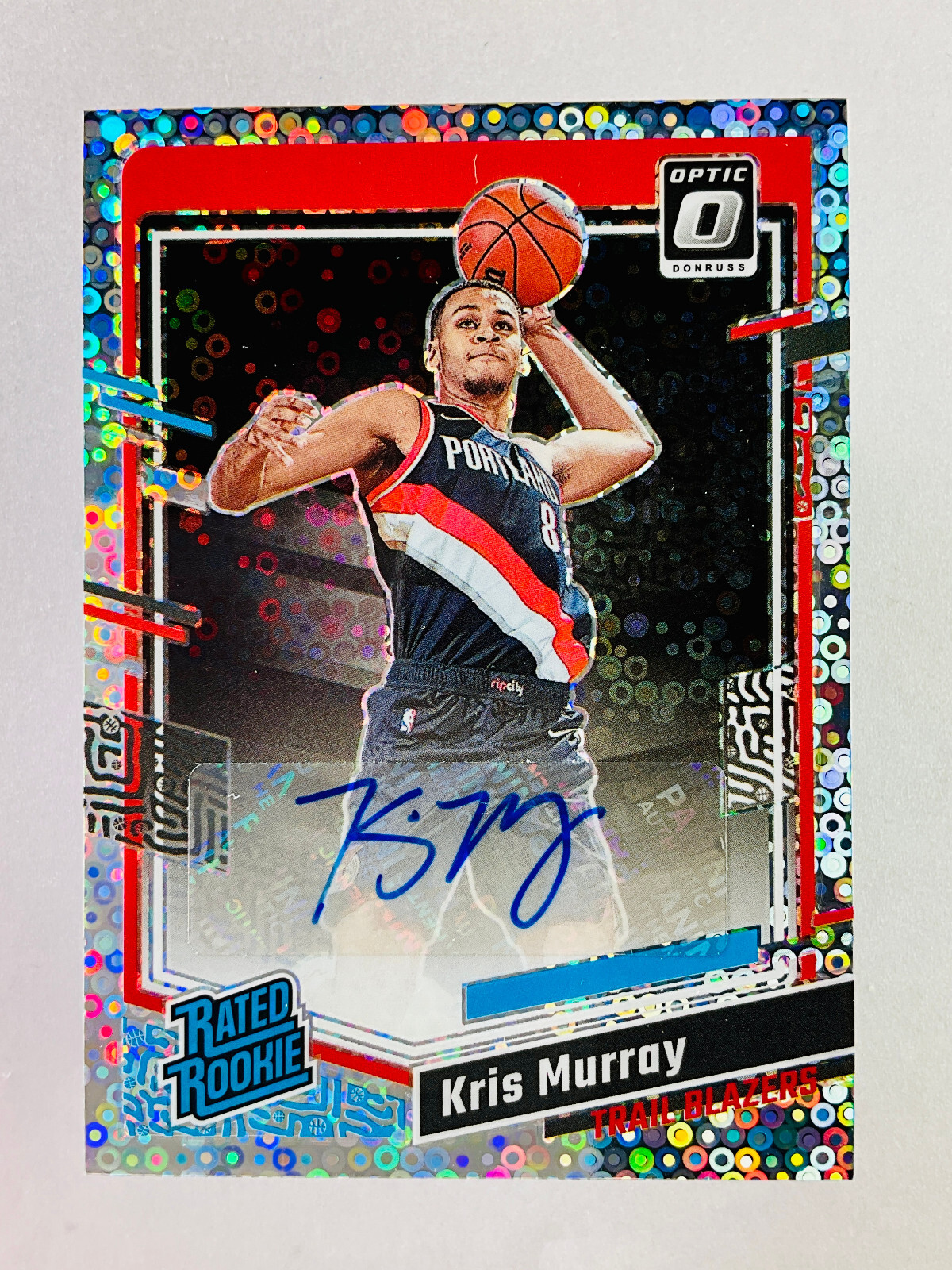 2023-24 Panini Optic Kris Murray Auto Rated Rookie Silver Disco Prizm #275
