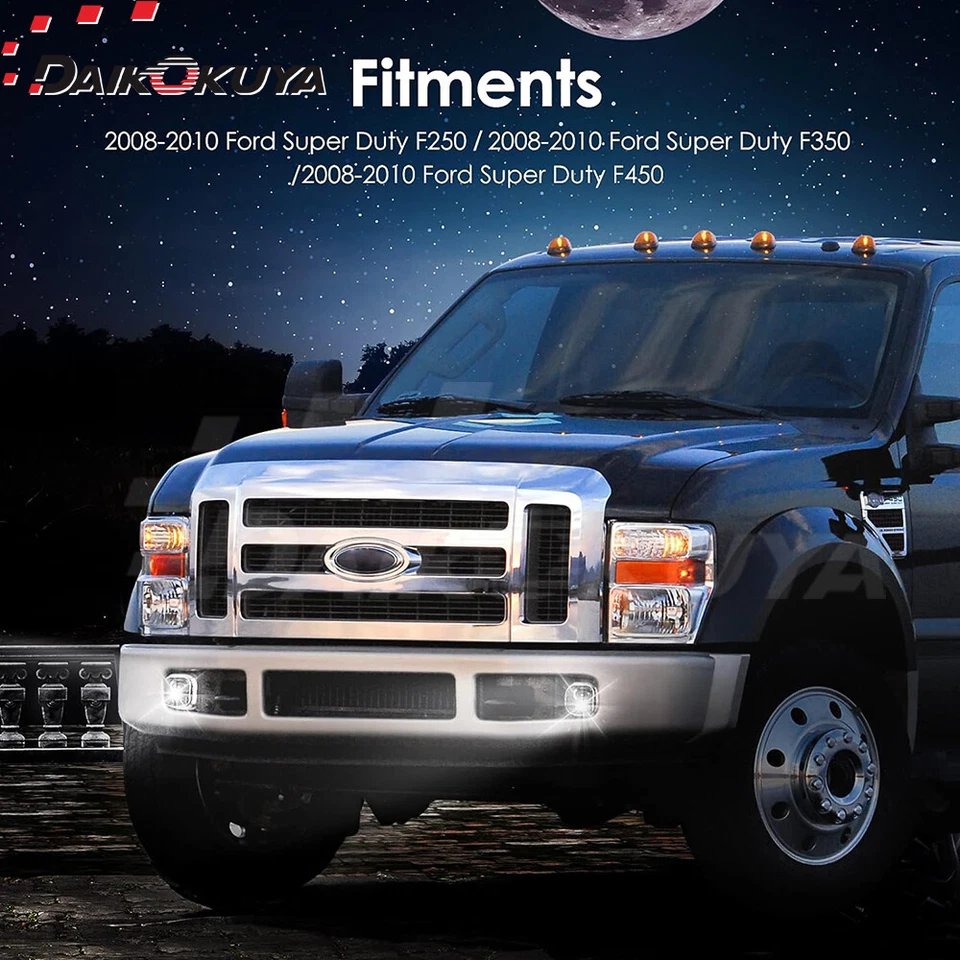 2008-2010 For Ford F-250 F-350 F-450 F-550 Super Duty LED Fog Lights Bumper Lamp - Image 2 of 4