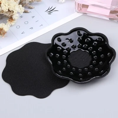 ART OF BAAN 2 Paar Nippel cover Klebe Pads Brustwarzenabdeckung selbestklebend schwarz Stoff