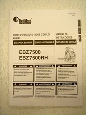 RedMax EBZ7500 7500RH OEM factory original operator owner instruction manual NEW