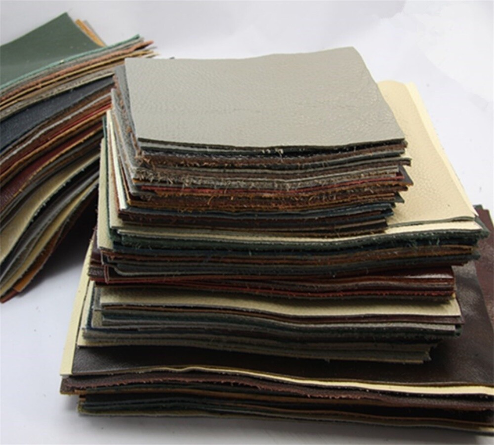 5PCS Thick Leather Pieces Premium Genuine Cowhide Scrap Upholstery