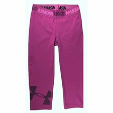 Fabrycznie nowe Under Armour Dziewczęce Capri Rajstopy Legginsy Różowe (1328007-665) Młodzieżowe XL
