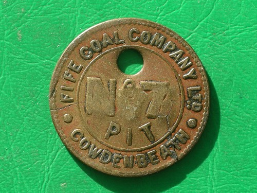 Fife Coal Co Ltd Cowdenbeath No7 Pit colliery cl. 1960 miners check mining token