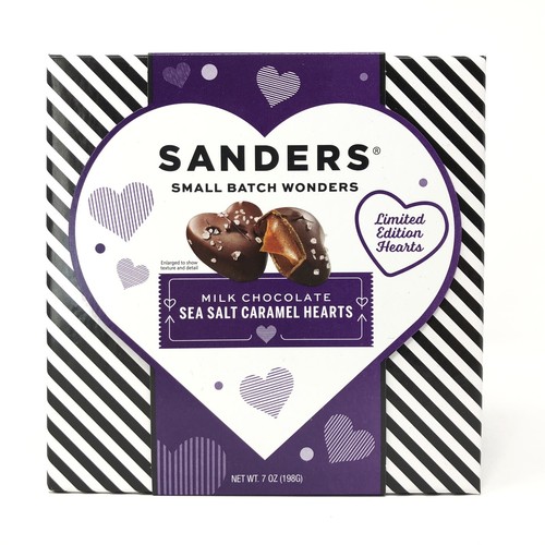 Sanders Milk Chocolate Sea Salt Caramel HEARTS Gift Box FREE SHIPPING