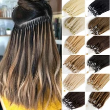 Micro Ring Hair Extensions Micro Beads Loop Tip Real Human Hair Highlight Blonde