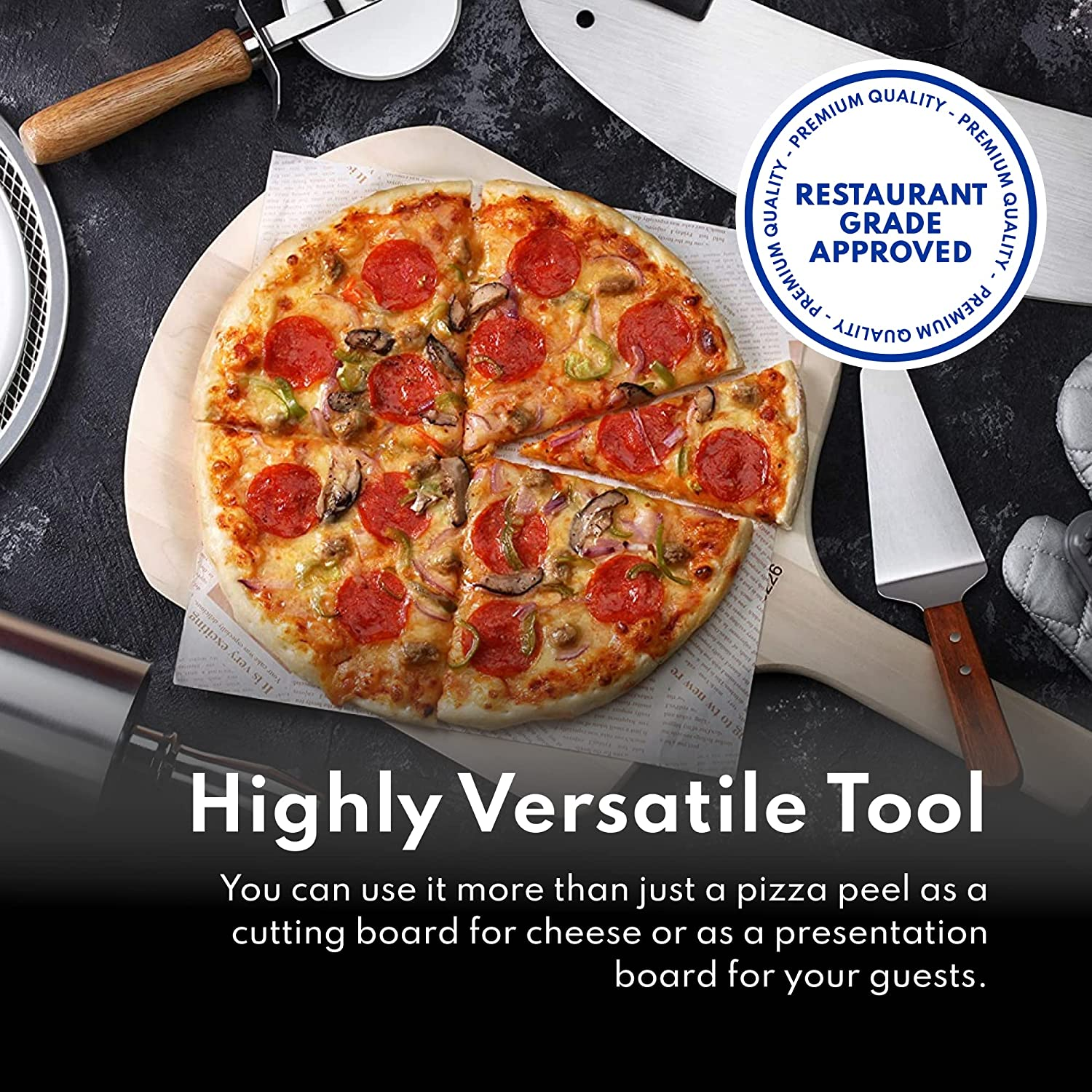 生産完了商品 送料無料New Star Foodservice 50295 Restaurant-Grade Wooden Pizza Peel, 16