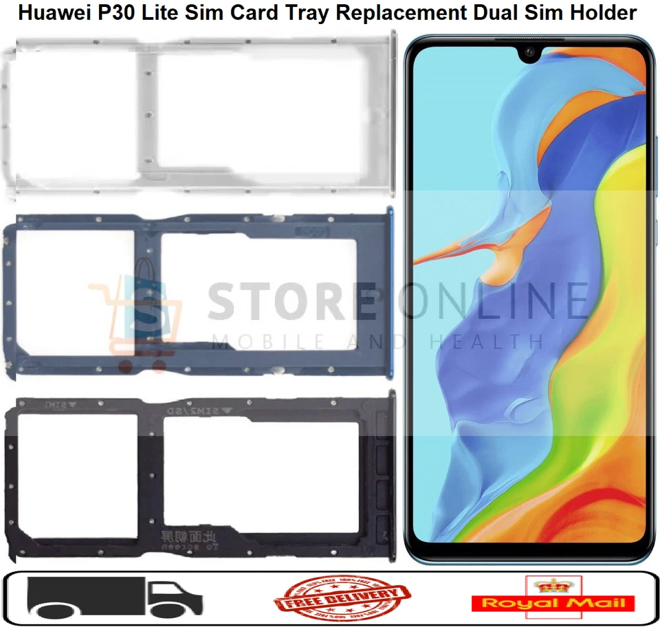 MY STORE Für Huawei P30 Lite Sim Kartenfach Ersatz Dual Sim Halter