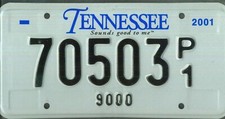 TENNESSEE 2001 license plate "70503 PN" *****9,000 lbs.*****MINT*****