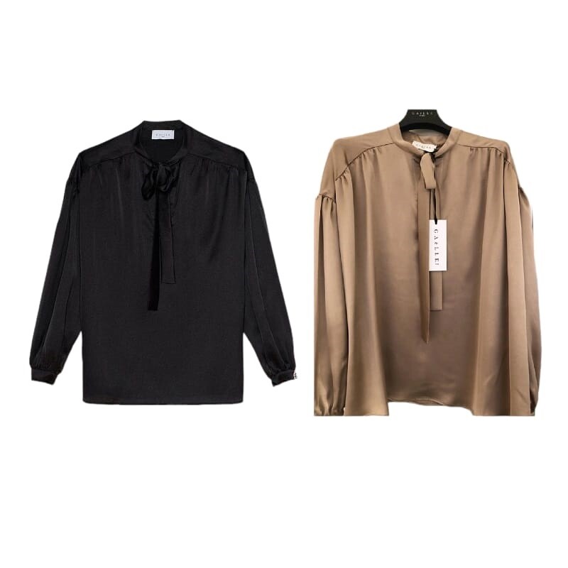 Блуза raso Donna Gaelle Paris GBDP16028 в 2-х цветах: Нера и Марроне E2023
